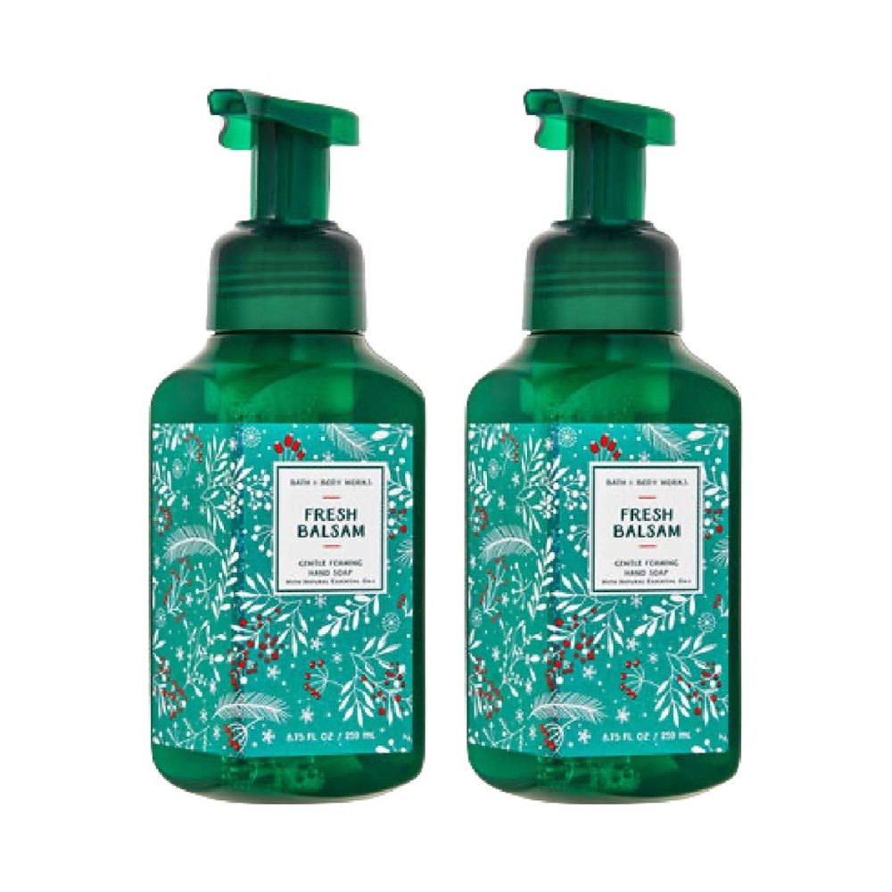 🖤 Bath & Body Works FRESH BALSAM Lot of 2 Gentle Foaming Hand Soap (8.75oz) NEW